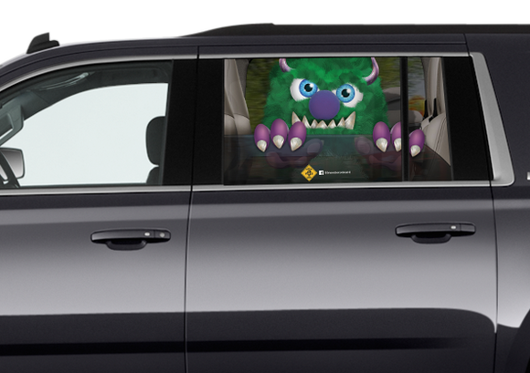 Lil Monster on Board - Perforated Vinyl Window Child Sun Safety Decal