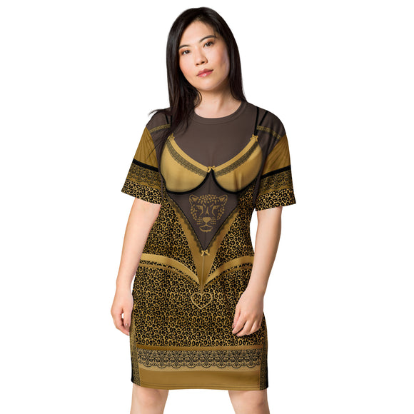 Pajamgeries Leopard Print T-shirt Dress ST0205
