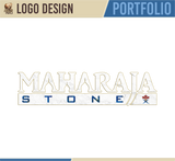andabelart offers professional freelance graphic design services such as logo design. here is an example of andabelart logo design work for maharaja stone.