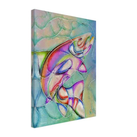 From the Mists IV - Rainbow Trout - 18x24 - Digital Painting - 2021