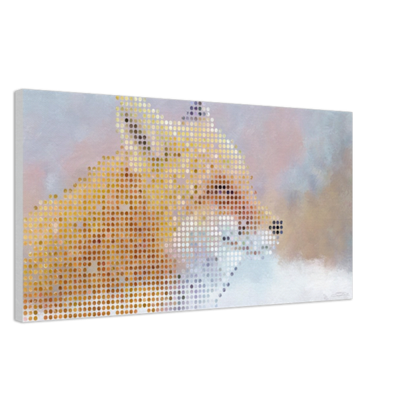 Fox in a Snow Storm - 20x40 - Digital Painting - 2022