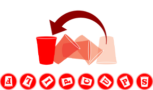 Flipcups is a standard when it comes to party drinking games. Fill a row of cups with beer, drink the beer and flip the cup over to move onto the next beer. First one to finish wins. Game Table Vinyl Decals and Banners provide a structured setting and set of rules.